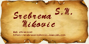 Srebrena Miković vizit kartica